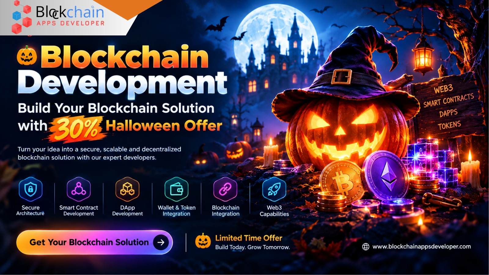 🕸️ Build Your Blockchain Solution with 30% Halloween Offer